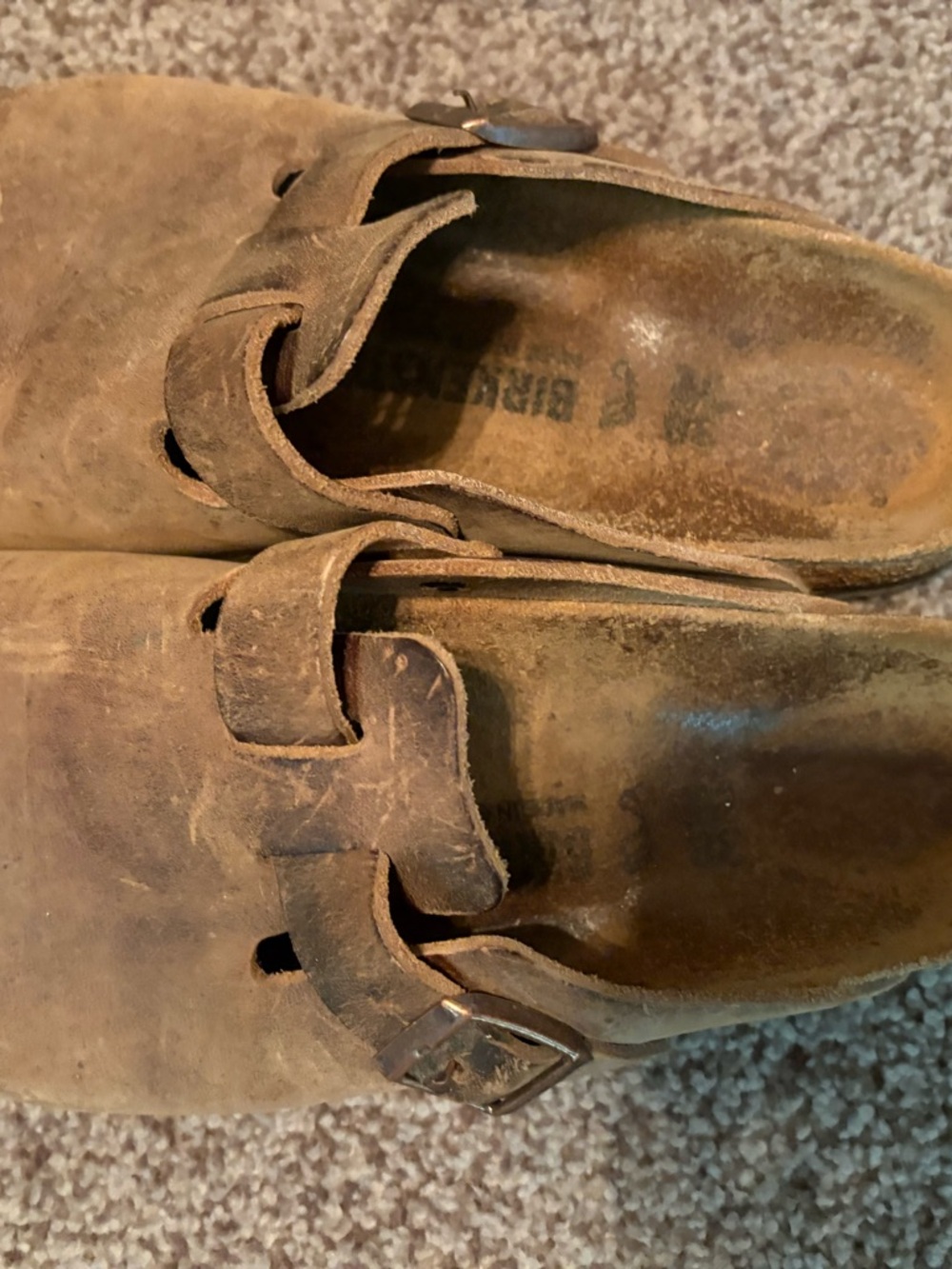 Birkenstock Brown Suede Slip-On Clogs with Buckle - Picture 4 of 7